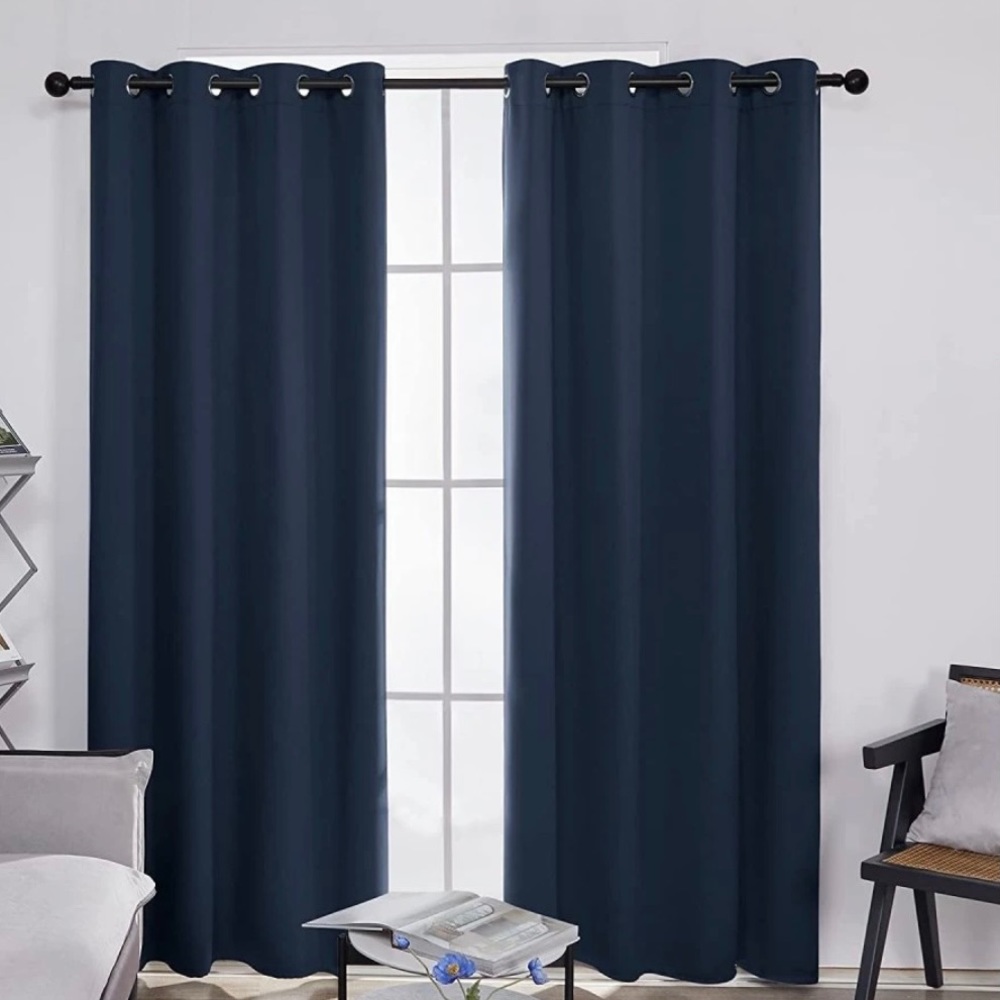 Navy Blue Blackout Curtain Panel 42 inch x 84 inch